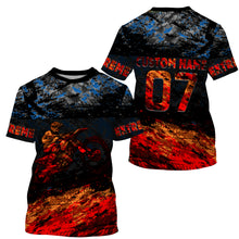 Load image into Gallery viewer, Kid men women orange Motocross jersey UPF30+ personalized MX shirt off-road racing motorcycle PDT07