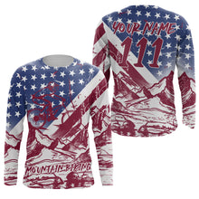 Load image into Gallery viewer, Patriotic adult kid MTB jersey Custom UPF30+ enduro mountain bike shirt USA downhill cycling gear| SLC27