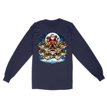 Load image into Gallery viewer, Long Sleeve - Nine Bass fish as Santa's Reindeer