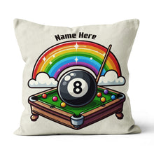 Load image into Gallery viewer, Funny Rainbow 8 Ball Pool Pillows Custom Name Cute Billiard Pillow Gifts TDM0877