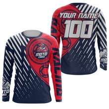 Load image into Gallery viewer, Custom blue motocross jersey UV protect kid&amp;adult dirt bike sprocket chain MX racing off-road| NMS893