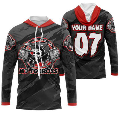 Motocross jersey black custom UPF30+ xtreme skull MX racing biker shirt motorcycle shirt PDT18