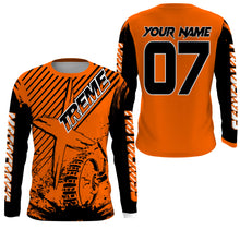 Load image into Gallery viewer, Custom orange MX jersey shirt UV protective extreme kid adult motocross bike racing motorcycle PDT37