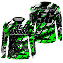 Load image into Gallery viewer, Green XC mountain bike jersey UPF30+ Cross-country kid adult MTB shirt cycling gear| SLC107