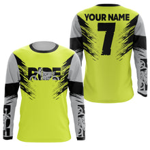Load image into Gallery viewer, Custom dirt bike jersey adult kid UPF30+ motocross racing green off-road motorcycle racewear NMS968