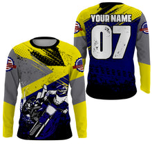 Load image into Gallery viewer, Kids youth adult jersey for dirt bike custom UV blue Motocross racing shirt off-road motorcycle PDT100