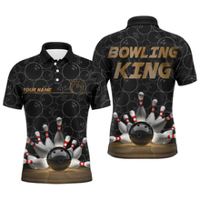 Load image into Gallery viewer, Bowling King Men Polo Shirt, Personalized Name Bowlers Jersey Short Sleeves NBP86
