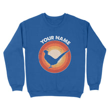 Load image into Gallery viewer, Pheasant Retro Vintage Sunset Custom Name Shirt, Pheasant Hunting Shirt, Gift for Pheasant Lover, Bird Lover Standard Sweatshirt FSD2349D08
