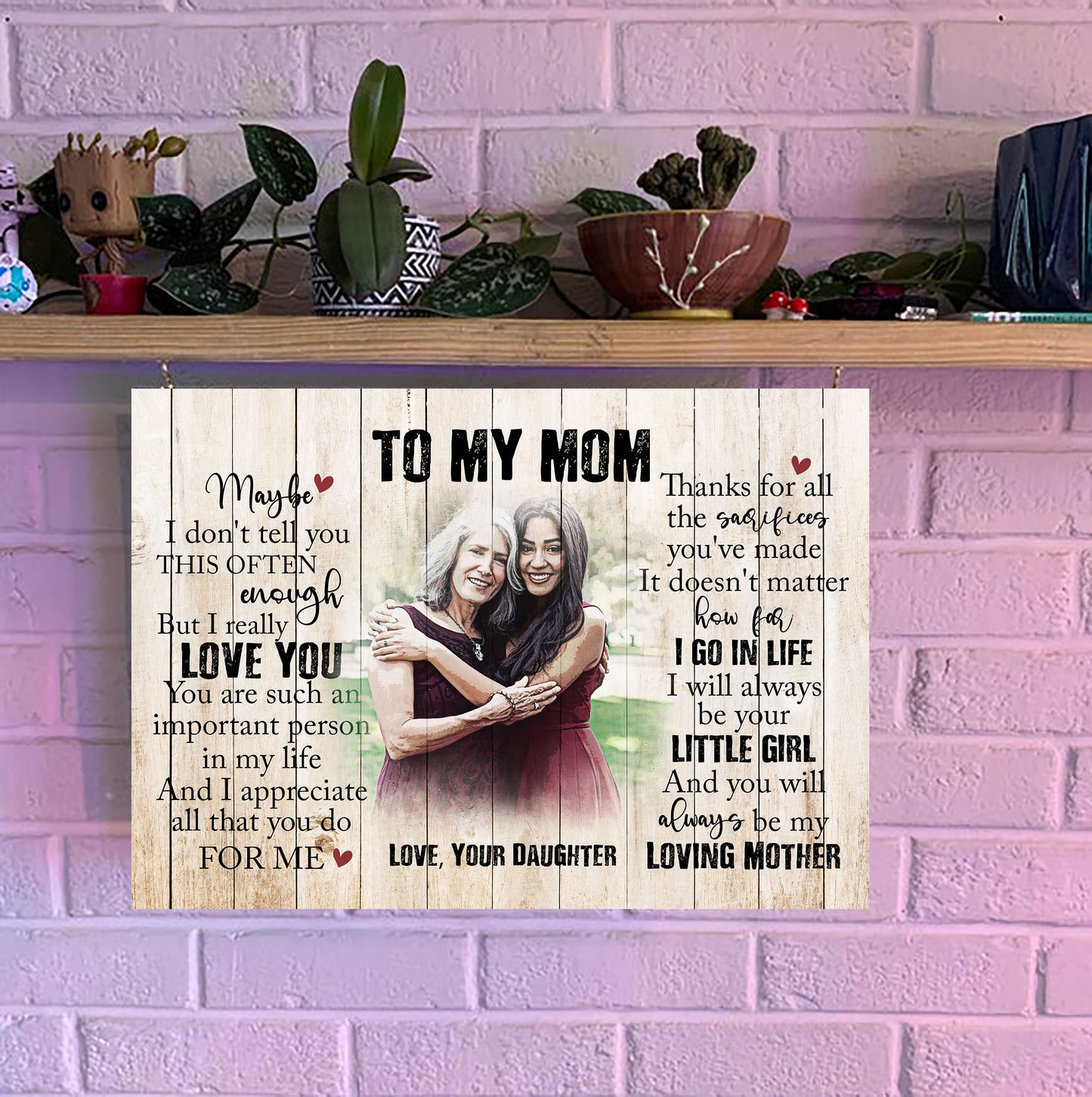 Personalized Canvas| To My Mom I Love You| Birthday Gift for Her, Mother, Mom| Thoughtful Gift on Mother's Day, Christmas| N1505