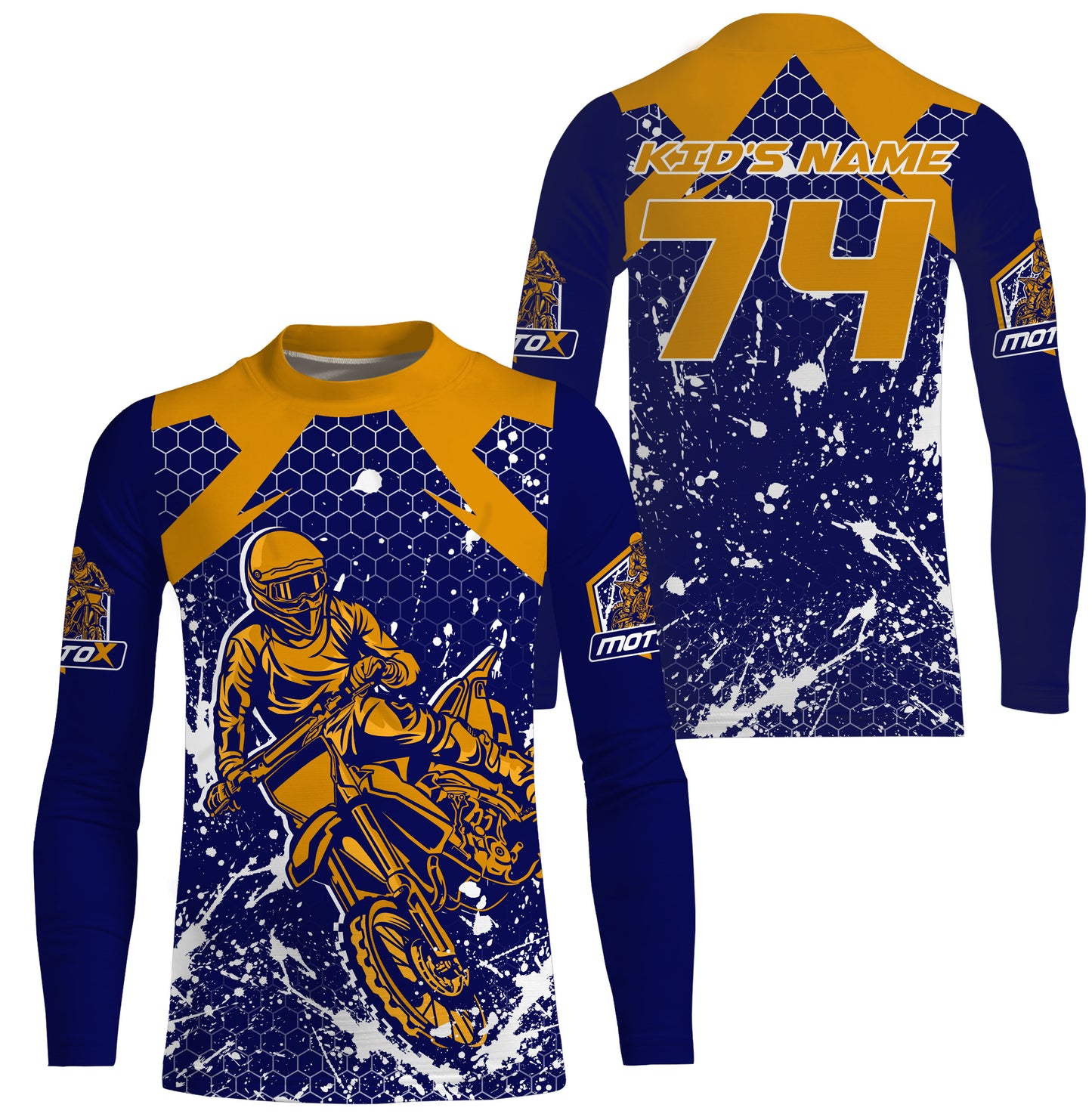 Blue custom Motocross riding jersey youth men women MX racing UPF30+ off-road extreme motorcycle PDT118