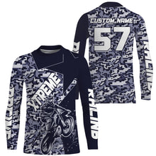 Load image into Gallery viewer, Camo Motocross jersey youth boys girls UPF30+ Motocross custom off-road racing motorcycle shirt PDT84