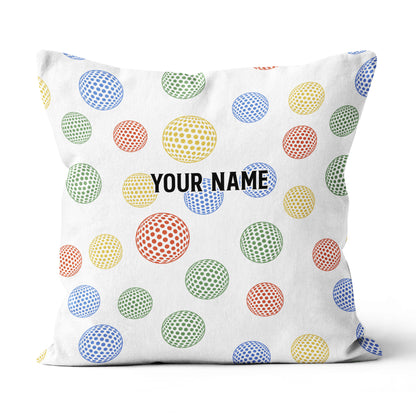 Colorful Golf Ball Custom Throw Pillow Personalized Cool Golf Gifts LDT1149