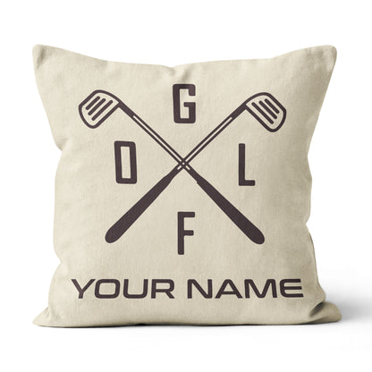 Retro Cross Golf Clubs Custom Pillow Personalized Golf Gifts For Golfer LDT1128