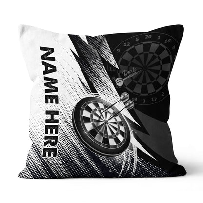 Black White Dartboard Custom Darts Throw Pillow Personalized Darts Gifts LDT1185