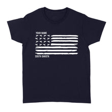 Load image into Gallery viewer, South Dakota Pheasant Flag custom Name women's T shirt - FSD1161