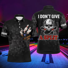 Load image into Gallery viewer, Skull Polo Bowling Shirt for Men Bowlers, Personalized Cool Bowling Jersey I Don't Give A Split NBP36
