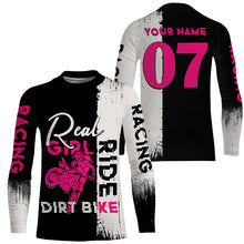 Load image into Gallery viewer, Motocross jersey custom youth women men UPF30+ pink racing Real Girl Ride Dirt Bike off-road shirt PDT297
