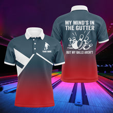 Load image into Gallery viewer, Funny Men Polo Bowling Shirt Personalized My Mind's in The Gutter Bowlers Jersey Short Sleeves NBP27