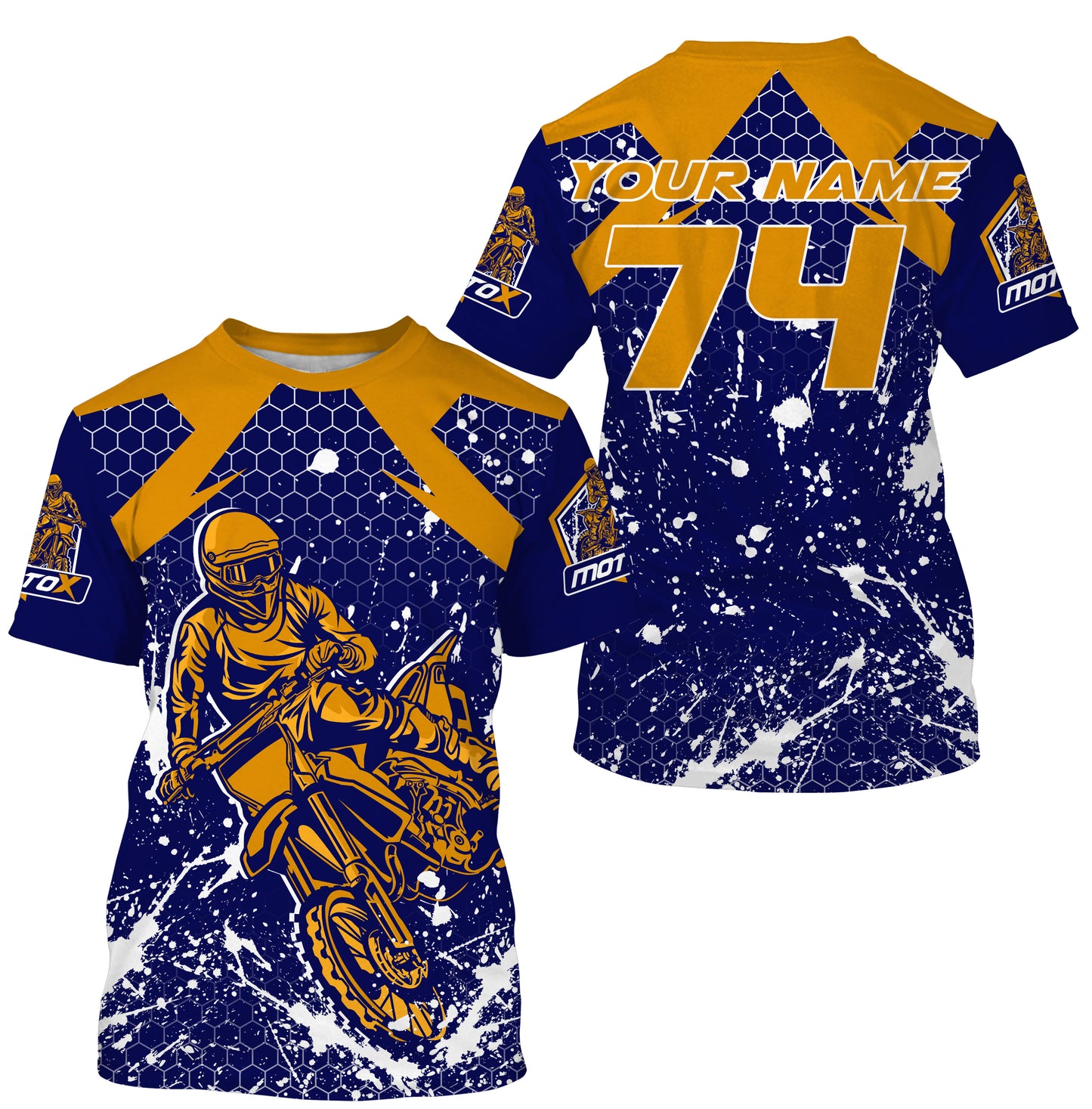 Blue custom Motocross riding jersey youth men women MX racing UPF30+ off-road extreme motorcycle PDT118