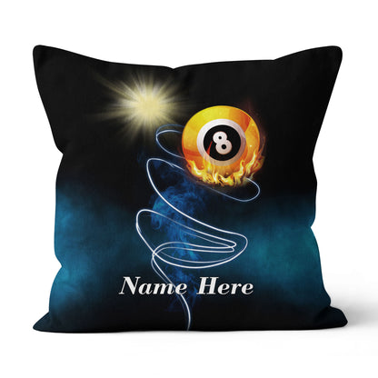 Personalized Billiard 8 Ball Flame Pillow, Funny Billiard Pillow Gifts TDM0882