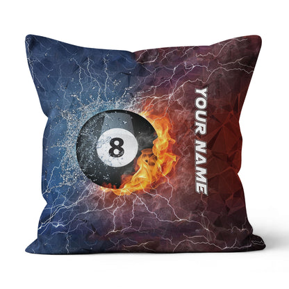 8 Ball Pool On Fire And Water Billiards Pillow Best Custom Throw Pillows TDM0745