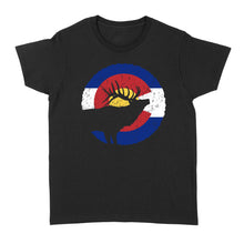 Load image into Gallery viewer, Colorado Elk Hunting Women's T-shirts,  CO State Flag Hunter - NQSD232