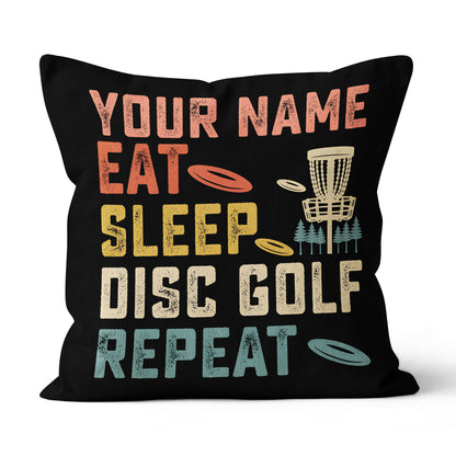 Eat Sleep Disc Golf Repeat Custom Pillow Personalized Disc Golf Gifts LDT1136