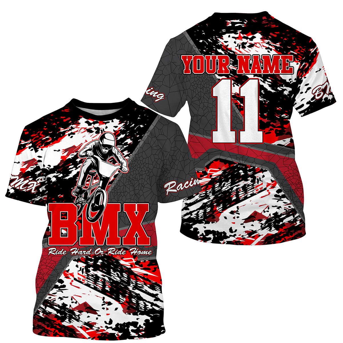 Personalized Red BMX jersey for adult kid UPF30+ riding shirt Off-road cycling gear bicycle clothes| SLC82