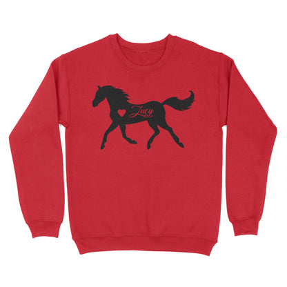 Customized name horse gifts for girls, Gift For Horse Owner, Horse Trainer Gift, Horse Lover Gift, Cowgirl, Riding Tee D06 NQS2682 - Standard Crew Neck Sweatshirt