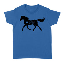 Load image into Gallery viewer, Customized name horse gifts for girls, Gift For Horse Owner, Horse Trainer Gift, Horse Lover Gift, Cowgirl, Riding Tee D06 NQS2682 - Standard Women's T-shirt