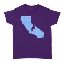 Load image into Gallery viewer, California Ice Fishing Shirts, Winter Fishing California State Love Fishing Women's T-shirt - FSD2928 D06