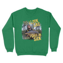Load image into Gallery viewer, Funny Fishing Shirt Customize Photo "This is what I look like when I call in Sick" FSD2427D03