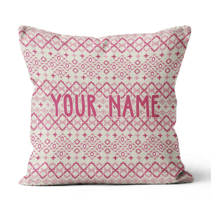 Geometric Pink Paisley Custom Throw Pillow Personalized Golfing Gifts LDT1130