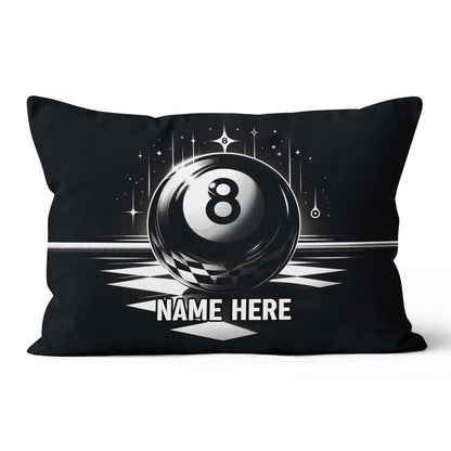 Billiard 8 Ball Pool Custom Name Black Pillow Best Billiard Pillow Gifts TDM0873