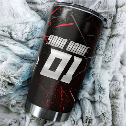 Personalized Motocross Tumbler Cup - Riding Gift Biker Never Give Up Motorcycle Lover Drinkware CDT18