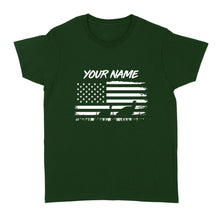Load image into Gallery viewer, Customize name Turkey hunting American flag patriotic hunting shirt D08 NQS2206 - Standard Women's T-shirt
