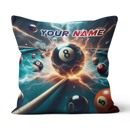 Personalized Thunder Lightning 8 Ball Billiard 3D Pillow Top Pillow Gift VHM0898