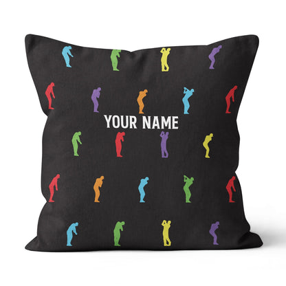 Colorful Golf Swing Custom Throw Pillow Personalized Best Golf Gifts LDT1147