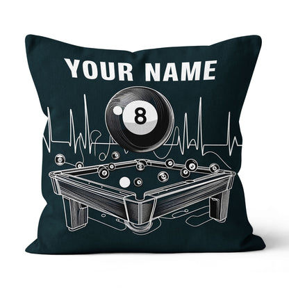Funny Billiard Table Custom Black Pillows, Personalized Billiard Gifts TDM0821