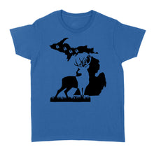 Load image into Gallery viewer, Michigan deer hunting shirt Women T-shirt - FSD1187