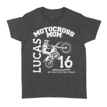 Load image into Gallery viewer, Motocross Mom Shirt Custom Rider's Name &amp; Number, Mother's Day Gift for Mom of A Rider Motorcycle Shirt| NMS356 A01