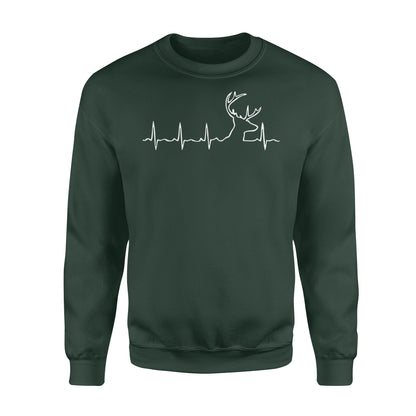 Men’s Buck Pulse Shirt, Deer Pulse Heartbeat Buck Sweatshirt, Gift for Hunter - FSD1365D06