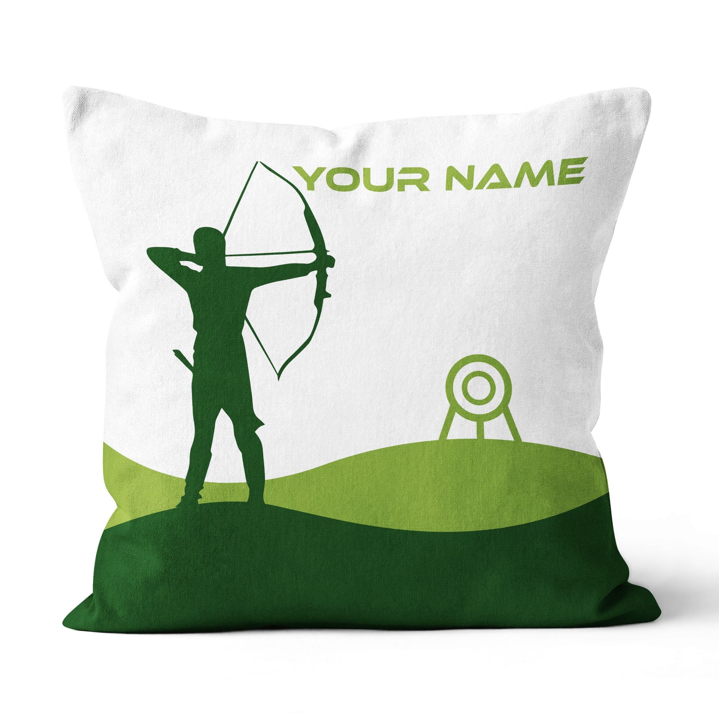 Custom Green White Archery Men Player Pillow, Archery Decorative Pillows TDM0765