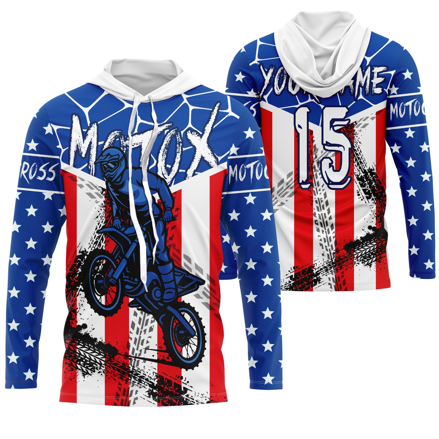 MotoX jersey kid men women flag American dirt bike custom UPF30+ off-road racing motorcycle PDT54