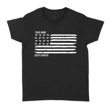Load image into Gallery viewer, South Dakota Pheasant Flag custom Name women's T shirt - FSD1161