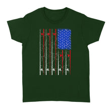 Load image into Gallery viewer, American US Flag Fishing Rod Shirt, Fisherman Gift D06 NQSD302 - Standard Women's T-shirt