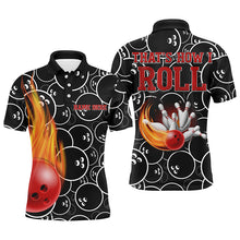 Load image into Gallery viewer, Flame Men Polo Bowling Shirt, That's How I Roll Personalized Bowlers Jersey NBP82