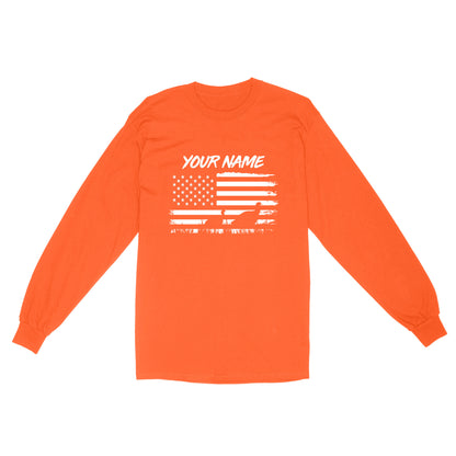 Customize name Turkey hunting American flag patriotic hunting shirt D08 NQS2206 - Standard Long Sleeve