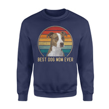 Load image into Gallery viewer, Custom photo best dog mom ever vintage personalized gift crew neck sweatshirt