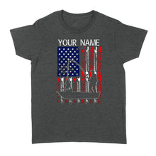 Load image into Gallery viewer, American flag fisherman kayak fishing custom name US fishing rod D05 NQS1244 - Standard Women's T-shirt
